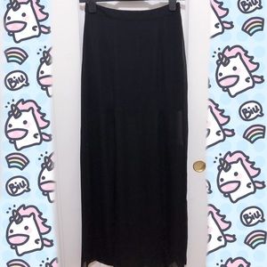 Black sheer maxi skirt